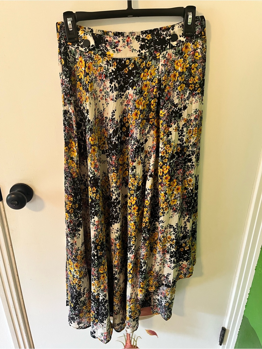 Topshop Asymmetrical Floral Midi Skirt